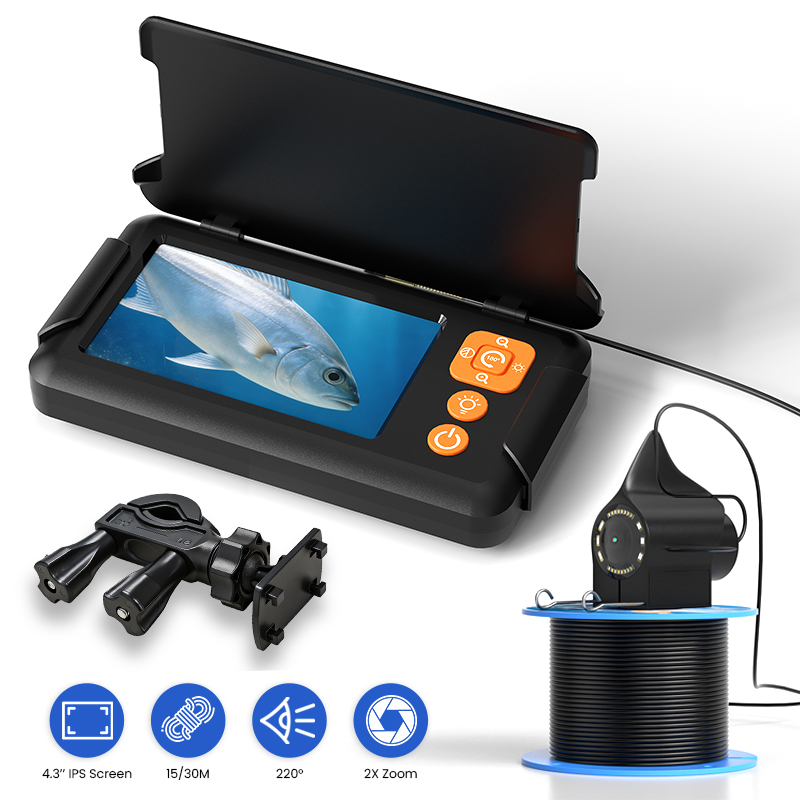 กล้องตกปลา หน้าจอ 4.3 นิ้ว สาย - Fishing Depth Finder บทวิจารณ์และราคา