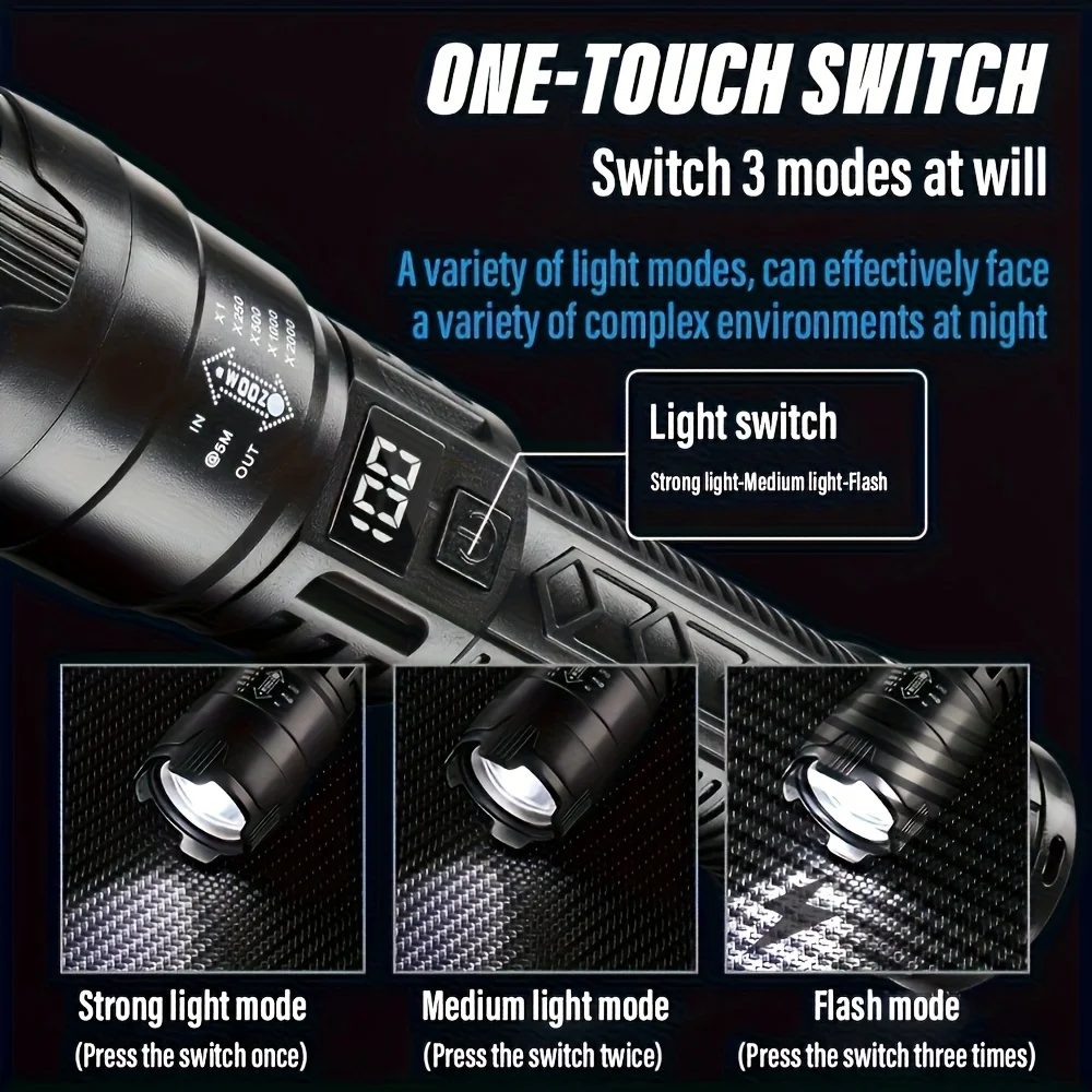 ไฟฉาย LED ยุทธวิธี 2000LM ชาร์ - Fishing Light บทวิจารณ์และราคา